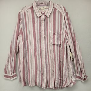 TERRA & SKY WOMEN'S TOP MULTICOLORED SIZE 1X 16W-18W BUTTON UP NEW WITH TAGS